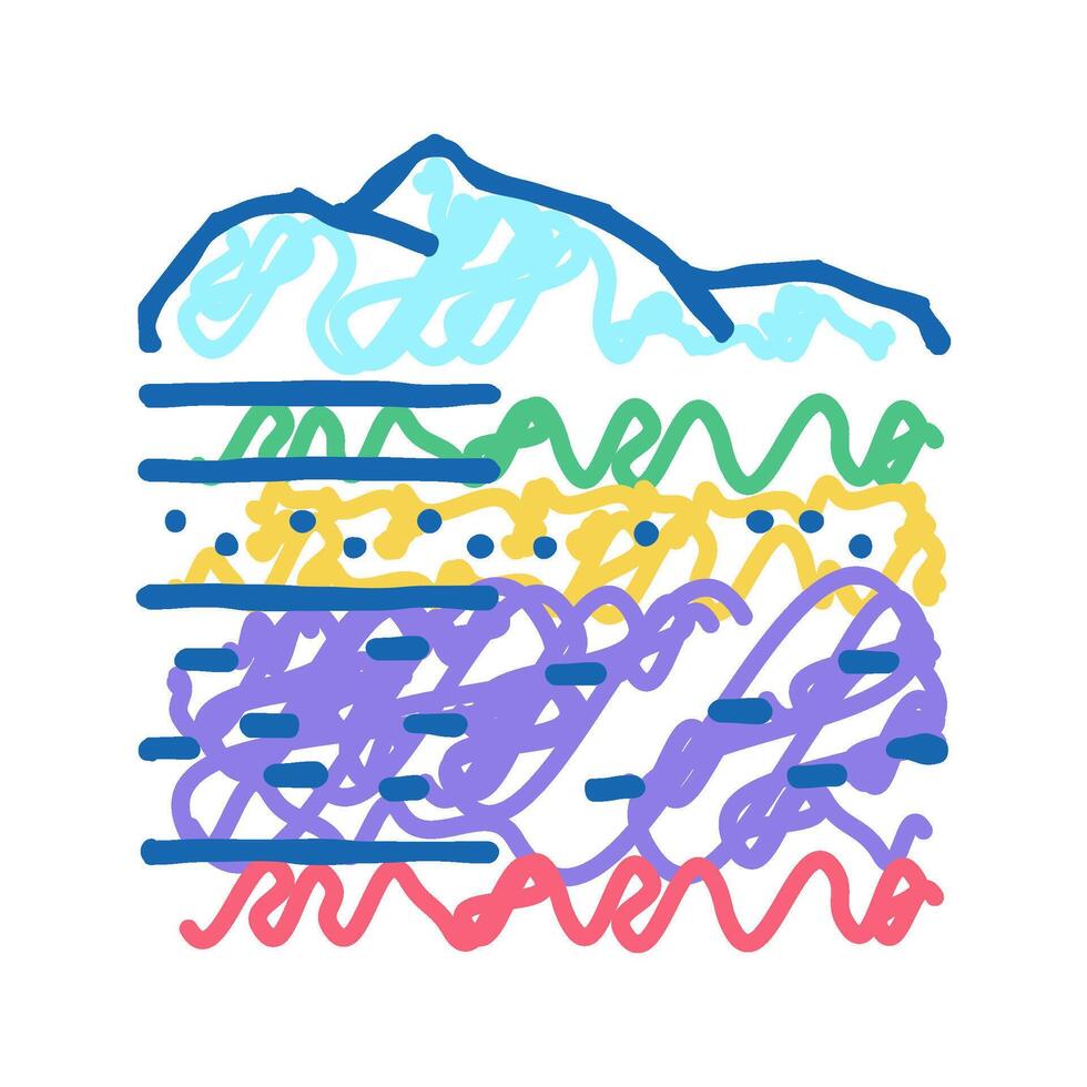 lithosphere ecosystem icon doodle illustration vector