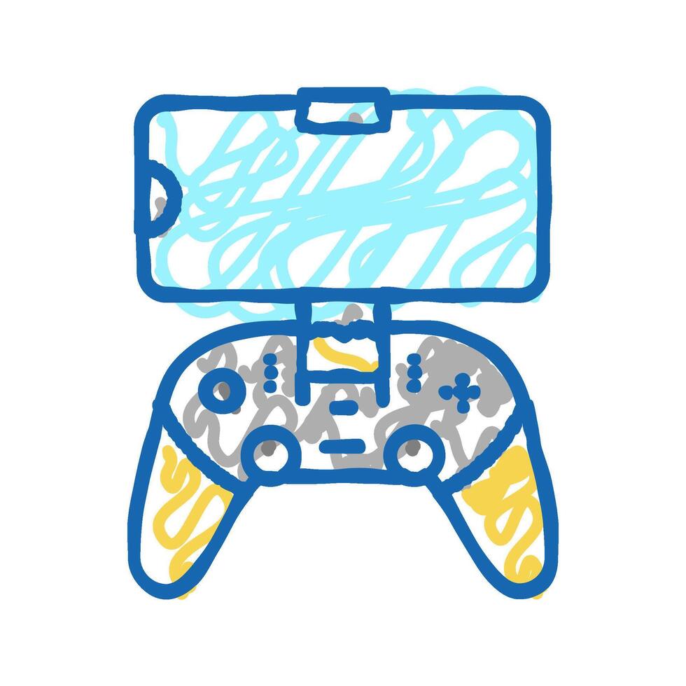 gamepad controller for phone icon doodle illustration vector