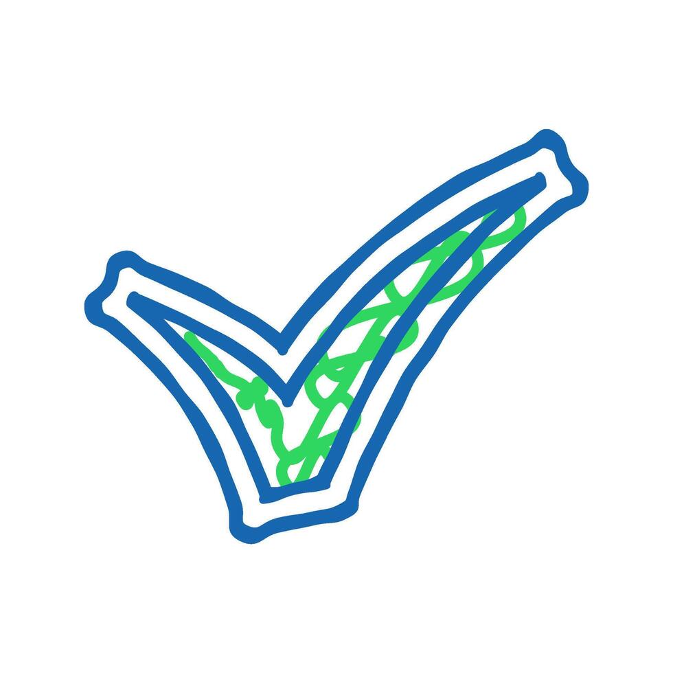 green check icon doodle illustration vector