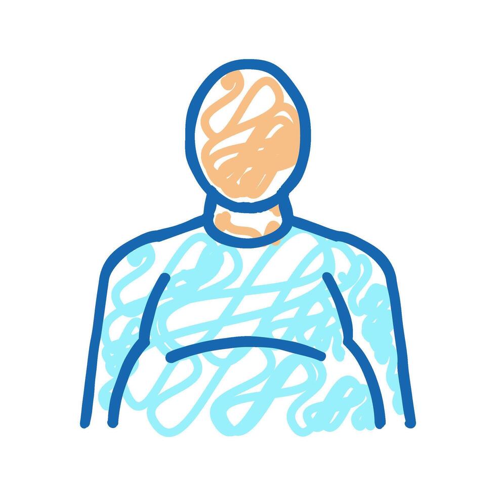 fat human with edema problem icon doodle illustration vector