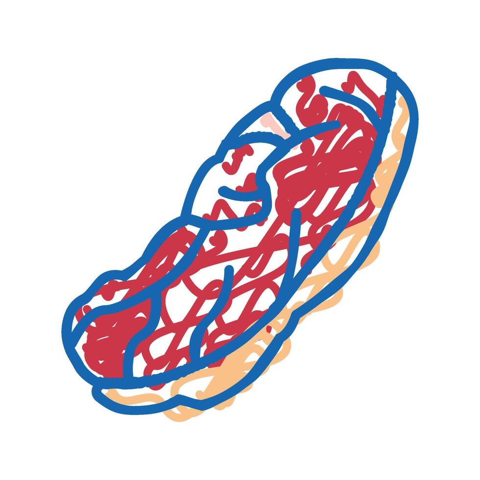 steak beef icon doodle illustration vector
