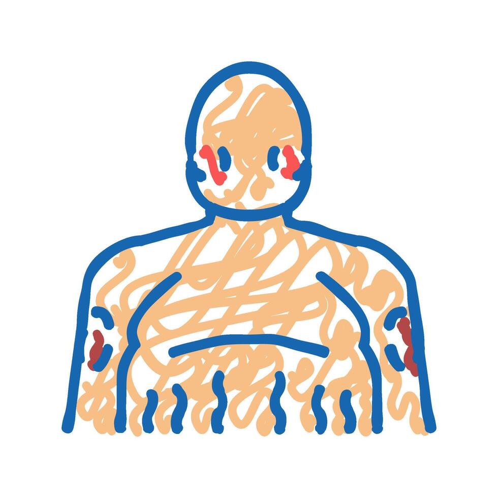cushing disease endocrinology icon doodle illustration vector