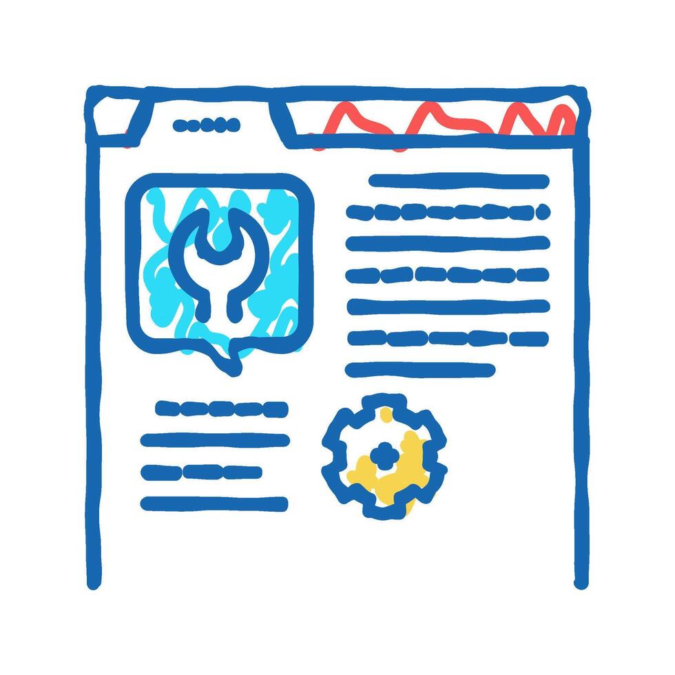 settings instruction icon doodle illustration vector