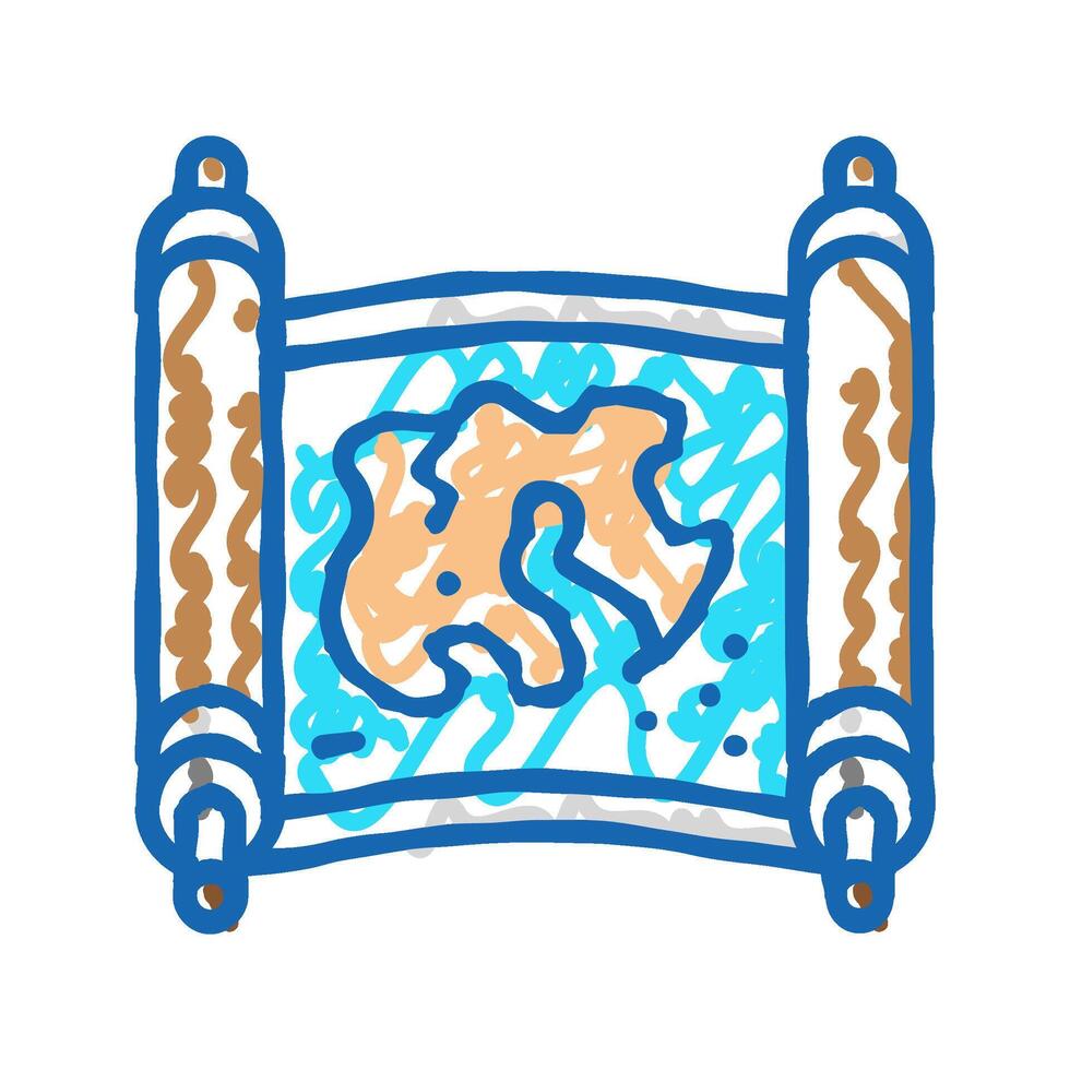 map medieval icon doodle illustration vector