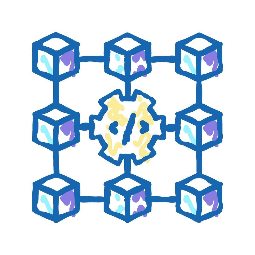 data store equipment icon doodle illustration vector