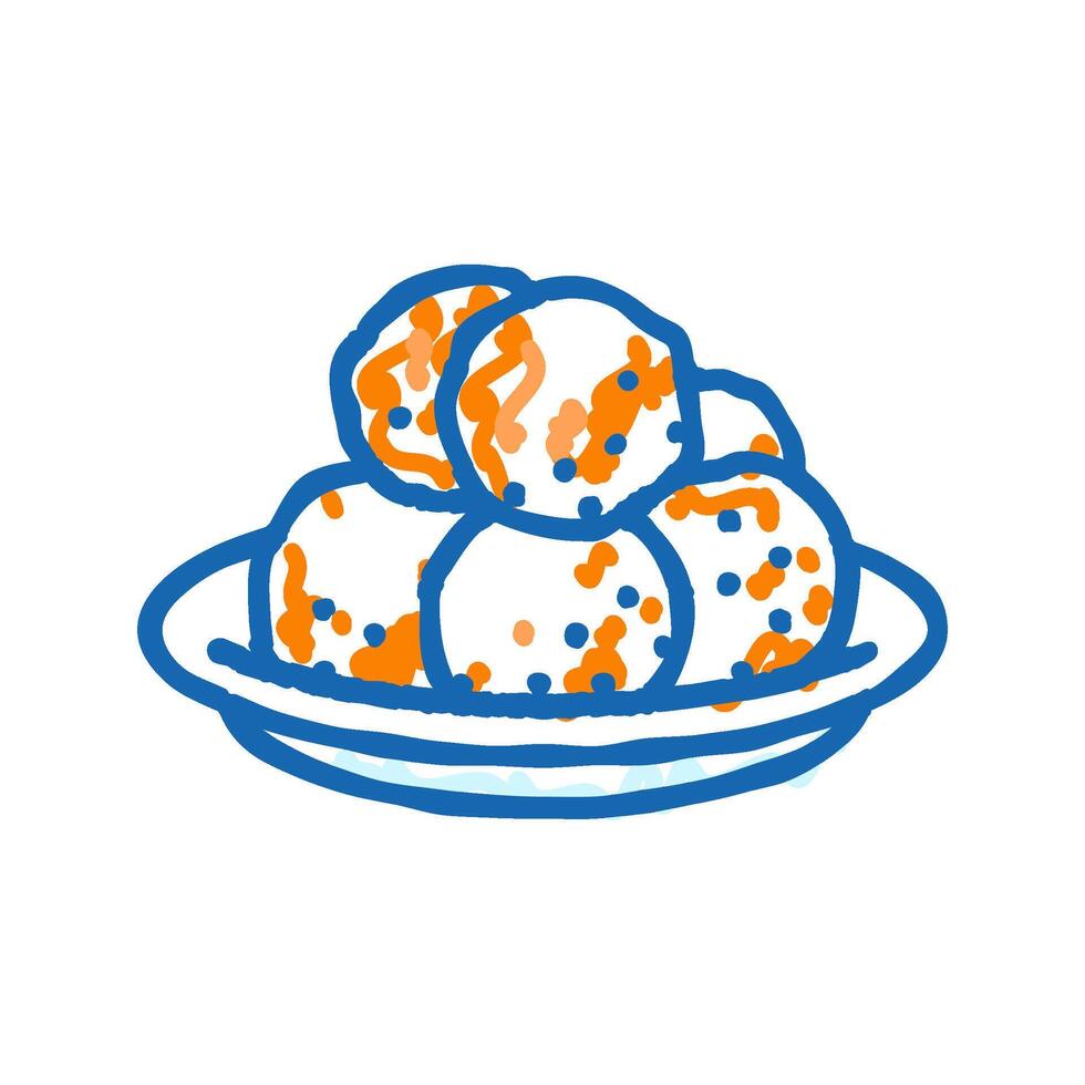 loukoumades greek cuisine icon doodle illustration vector