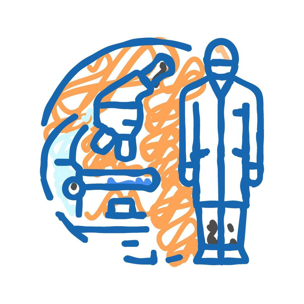 lab technician microscope icon doodle illustration vector