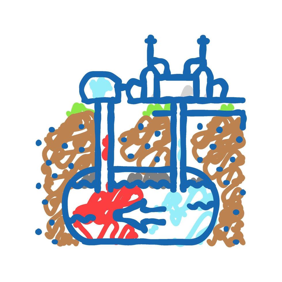 reservoir geothermal energy icon doodle illustration vector