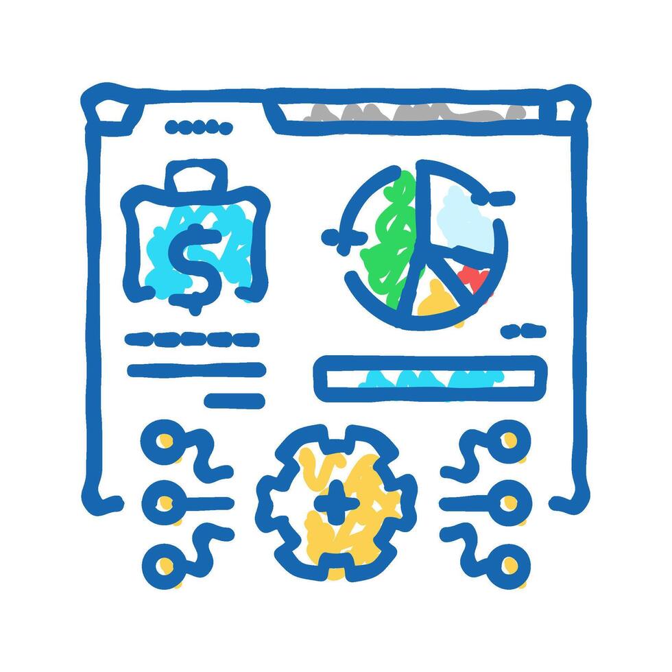 accounting software icon doodle illustration vector