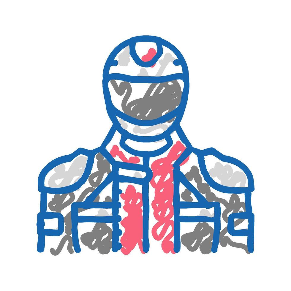 biker rider icon doodle illustration vector