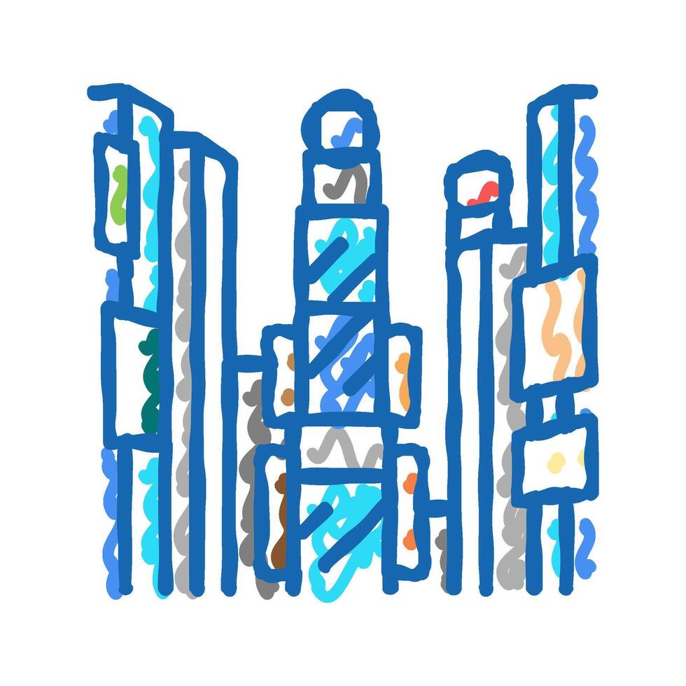 times square icon doodle illustration vector