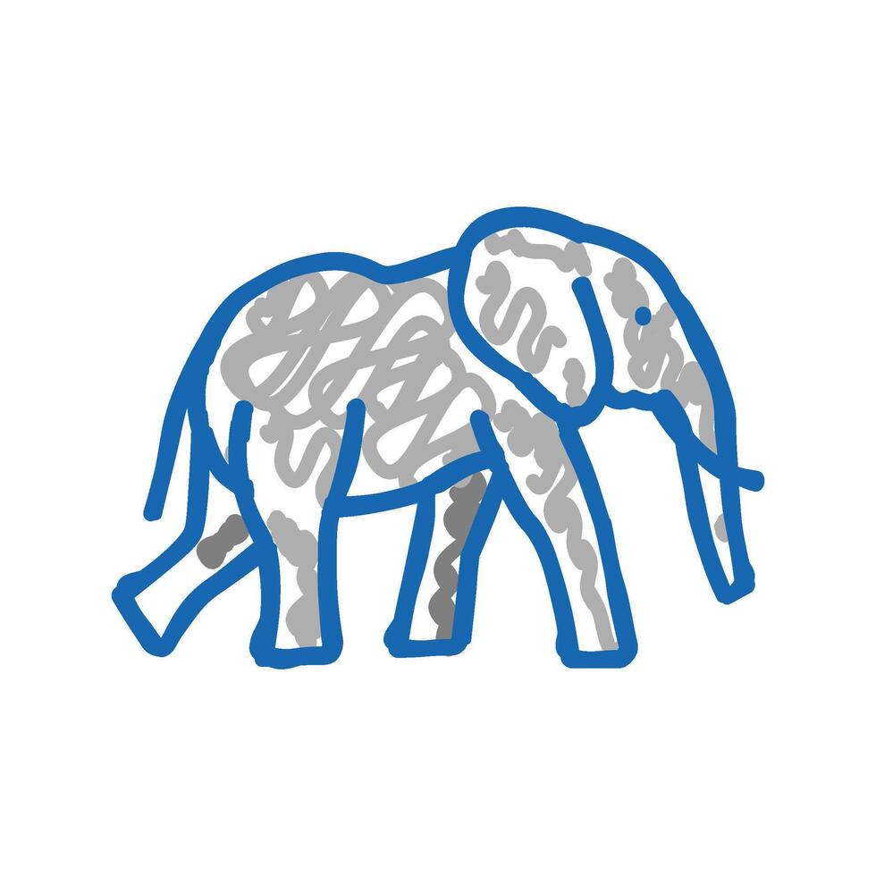 elephant animal in zoo icon doodle illustration vector