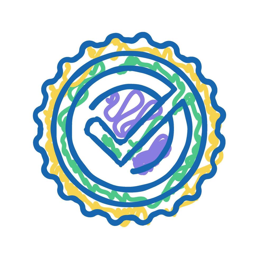 checkmark quality icon doodle illustration vector