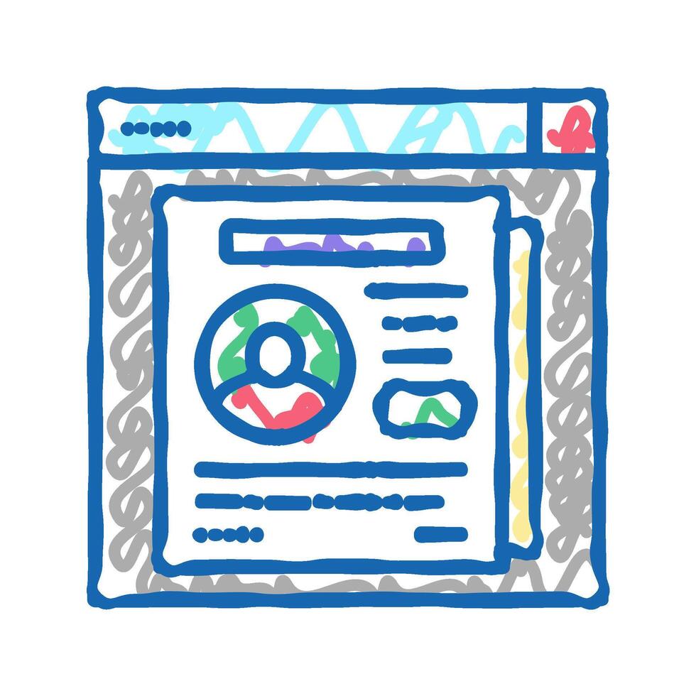 identity company employee icon doodle illustration vector