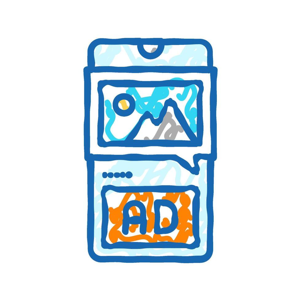 image sharing advertising icon doodle illustration vector