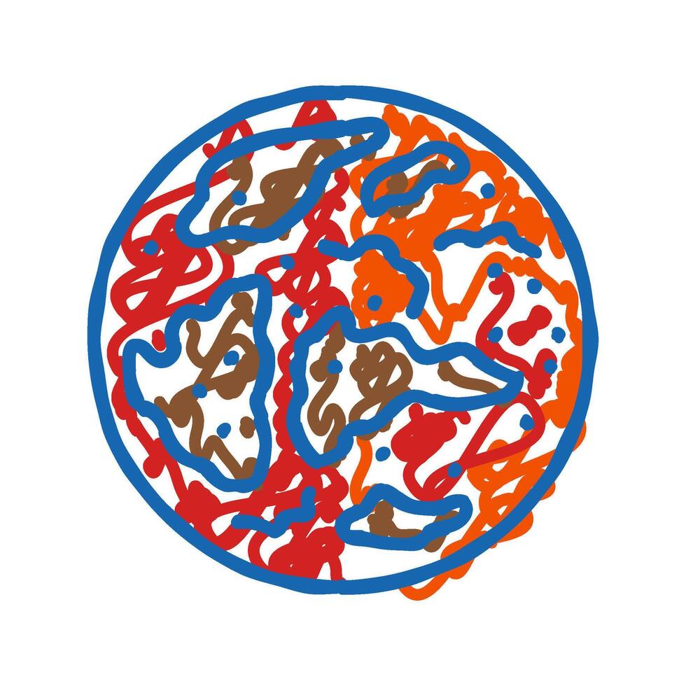 red planet mars planet icon doodle illustration vector