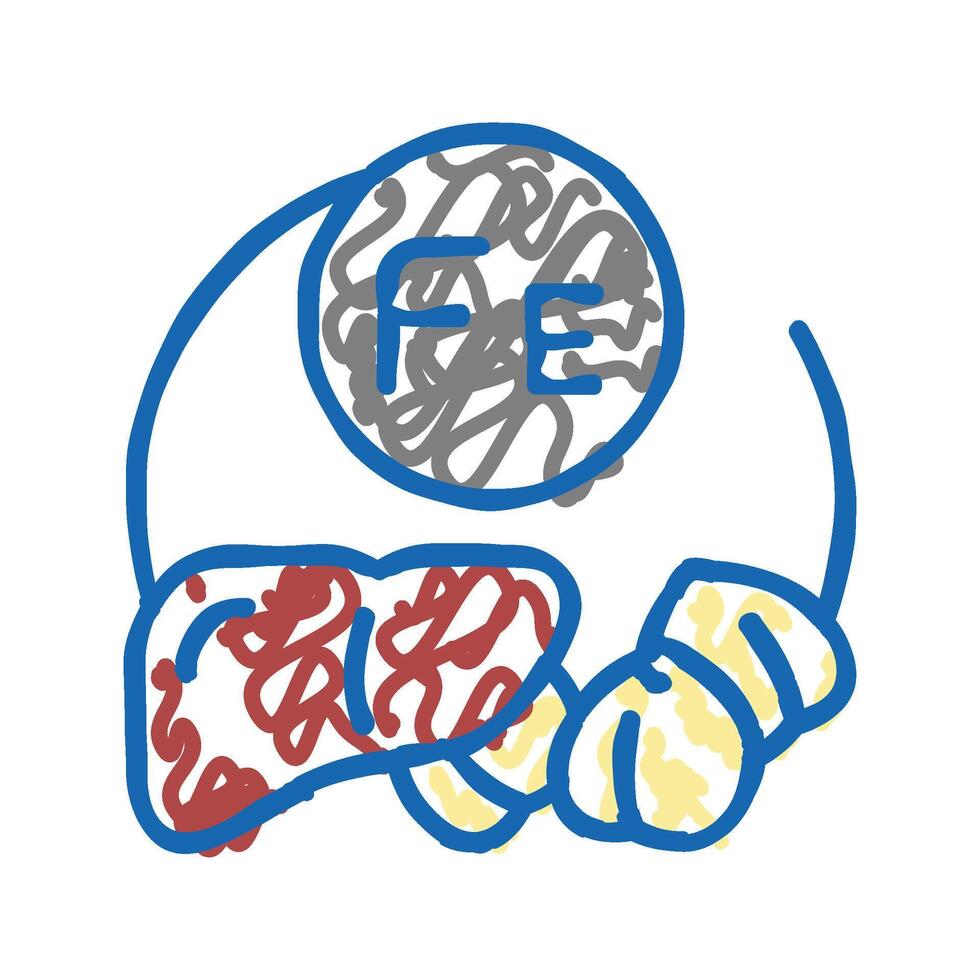 fe vitamin icon doodle illustration vector
