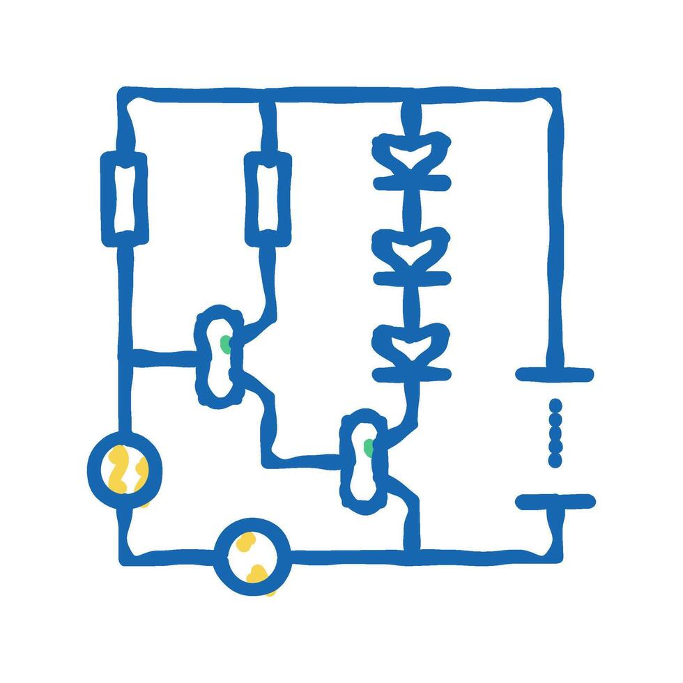 circuit diagram icon doodle illustration vector
