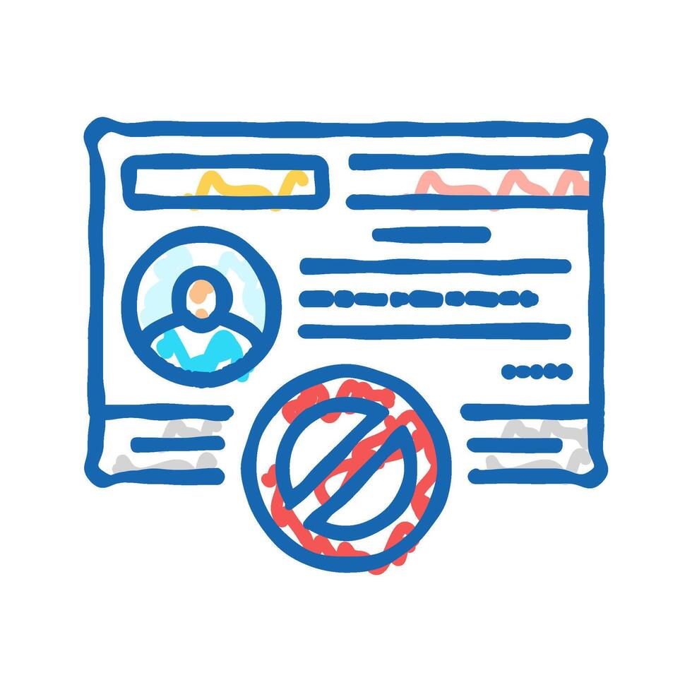 license cancel icon doodle illustration vector