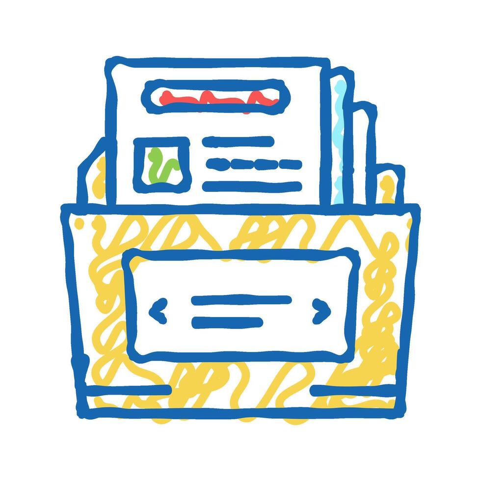 complex report icon doodle illustration vector