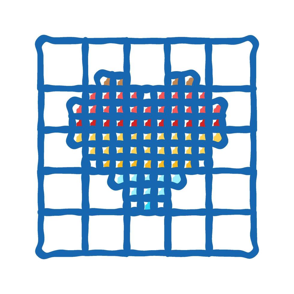 cross stitch pattern embroidery hobby icon doodle illustration vector