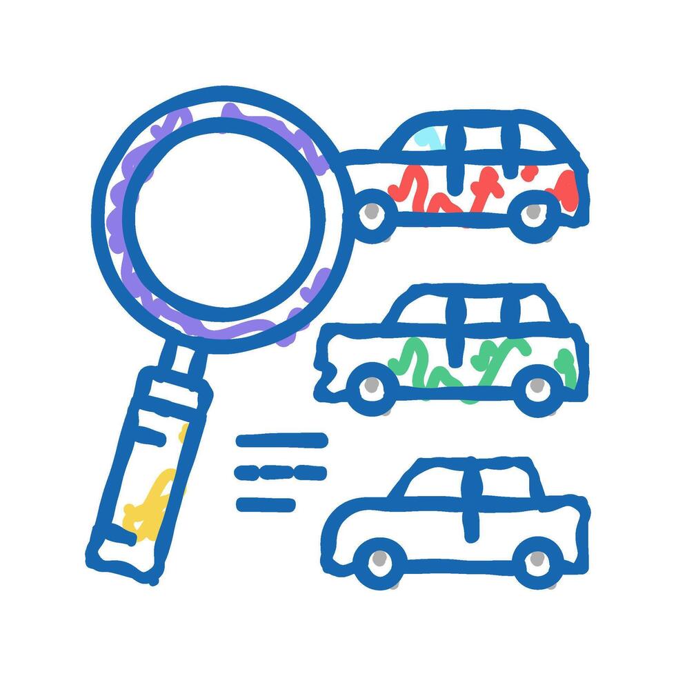 search vehicles icon doodle illustration vector