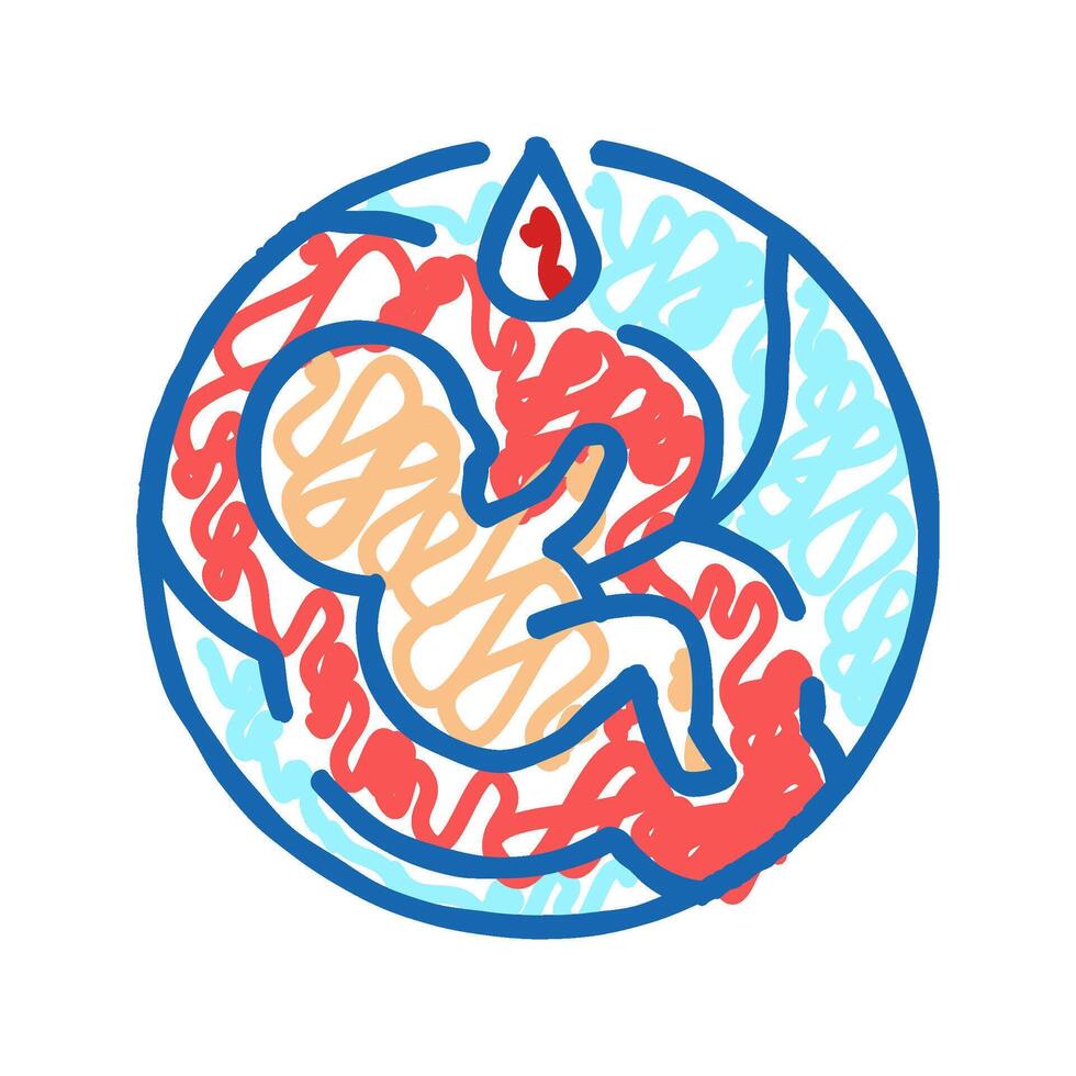pregnancy hiv transmission icon doodle illustration vector