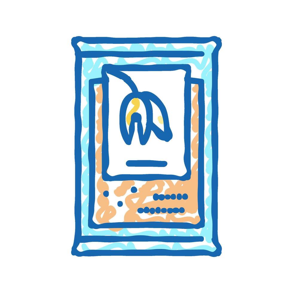 portion bag oatmeal icon doodle illustration vector