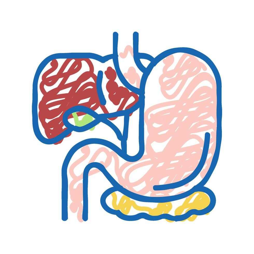 gastrointestinal tract icon doodle illustration vector