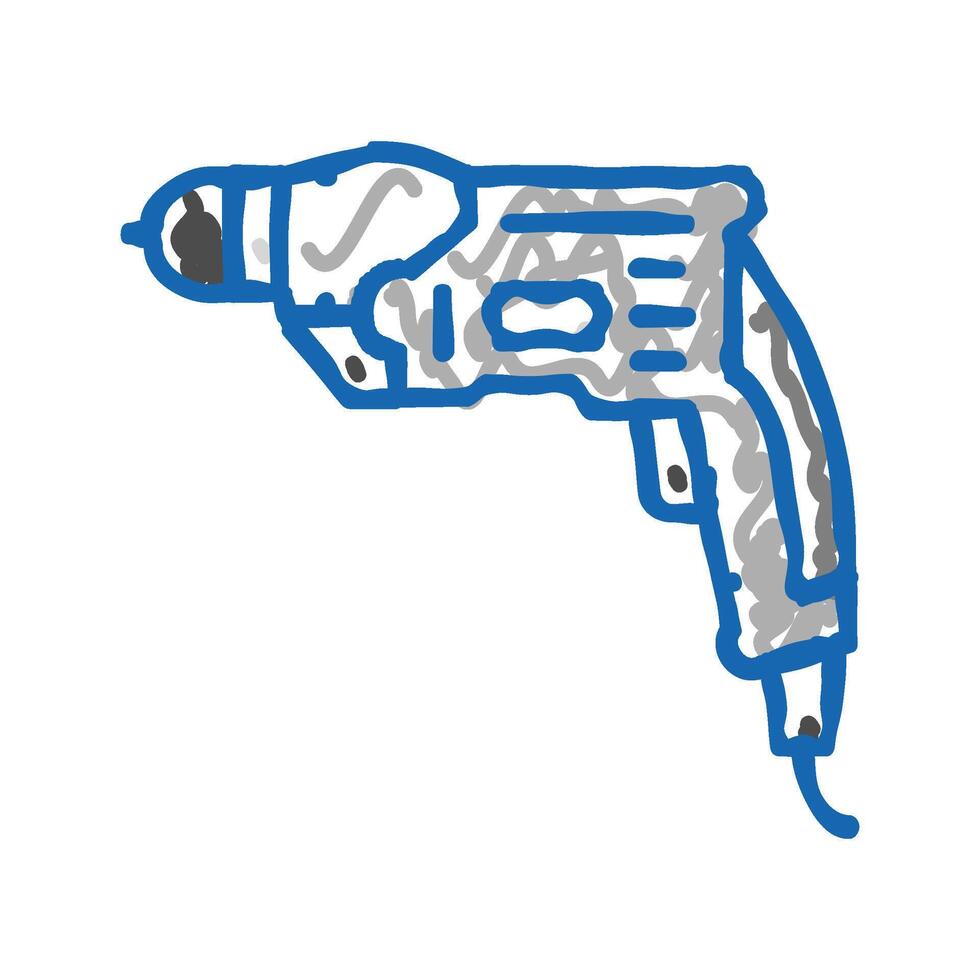 drill construction icon doodle illustration vector