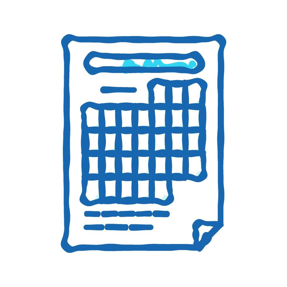 calendar grid list icon doodle illustration vector