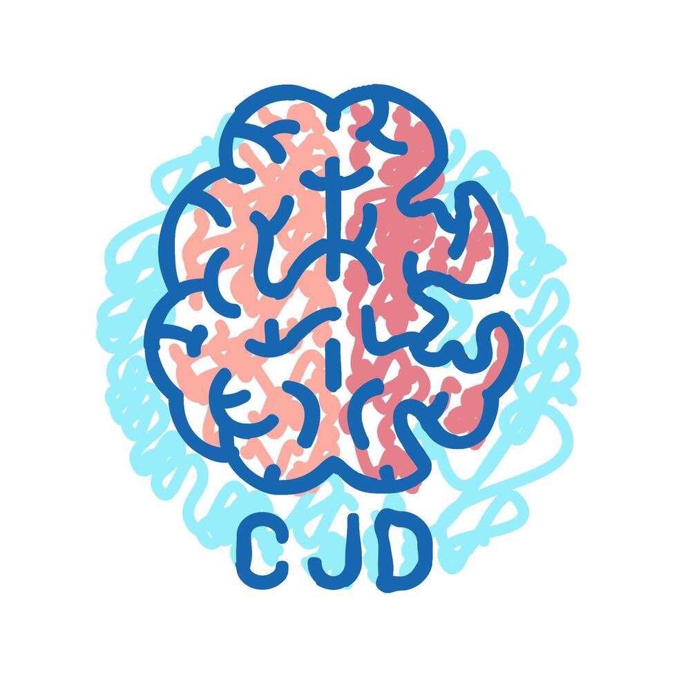 creutzfeldt jakob disease icon doodle illustration vector