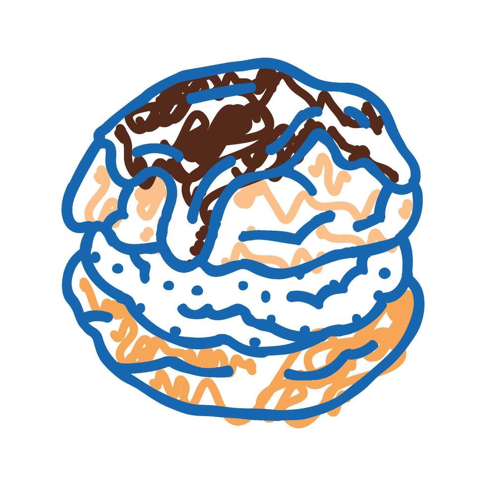 profiteroles sweet food icon doodle illustration vector