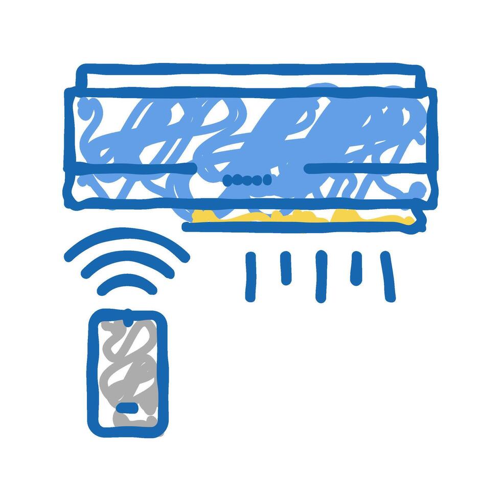 air conditioning, climate control system icon doodle illustration vector