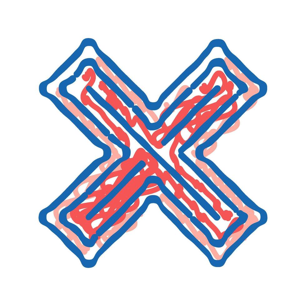 x reject icon doodle illustration vector