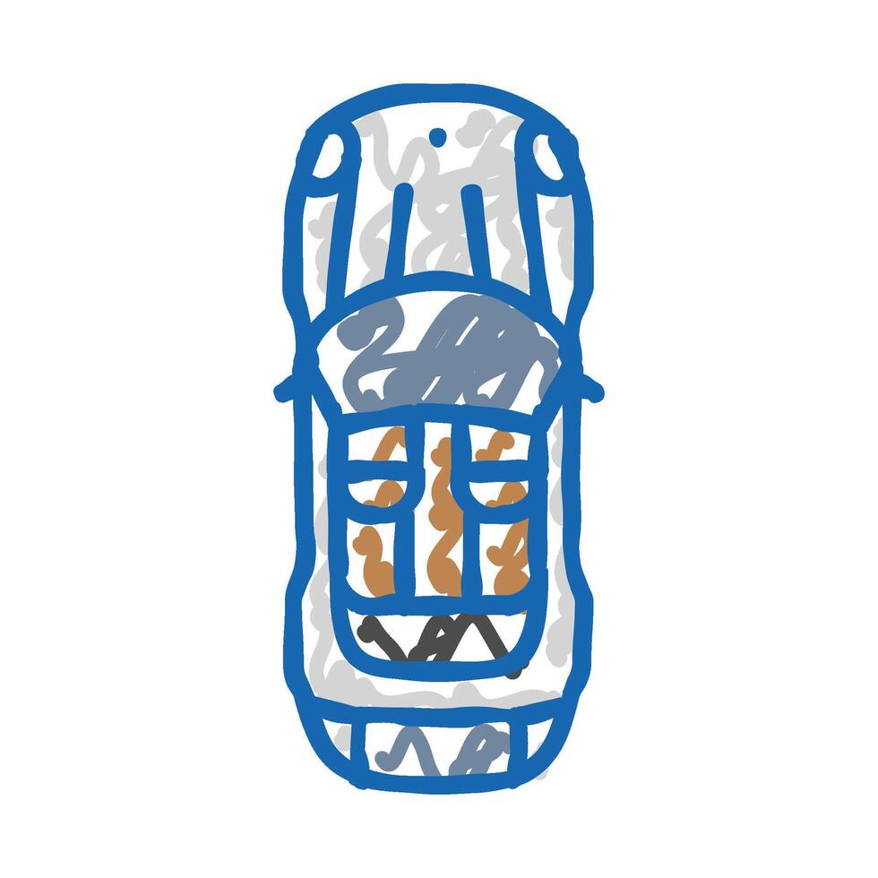 power car top view icon doodle illustration vector