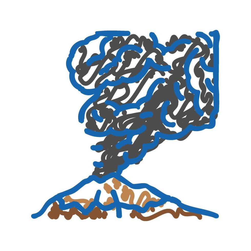 volcanic smoke icon doodle illustration vector