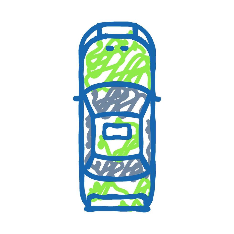 fast car top view icon doodle illustration vector