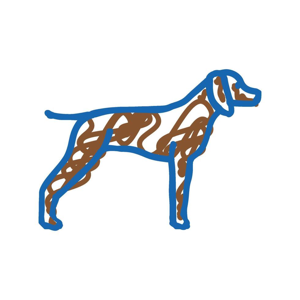 german shrothaired pointer dog icon doodle illustration vector