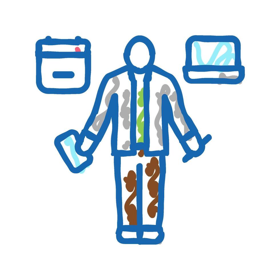 personal assistant icon doodle illustration vector