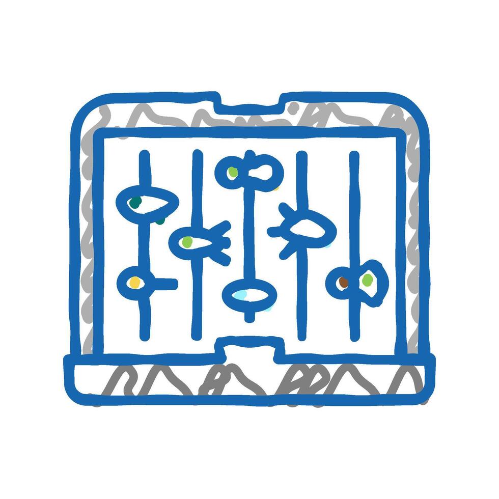 fly fishing box icon doodle illustration vector