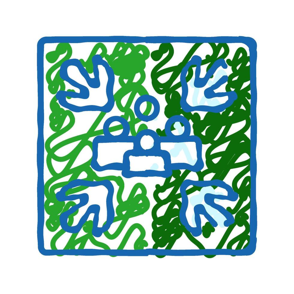 fire assembly point emergency icon doodle illustration vector