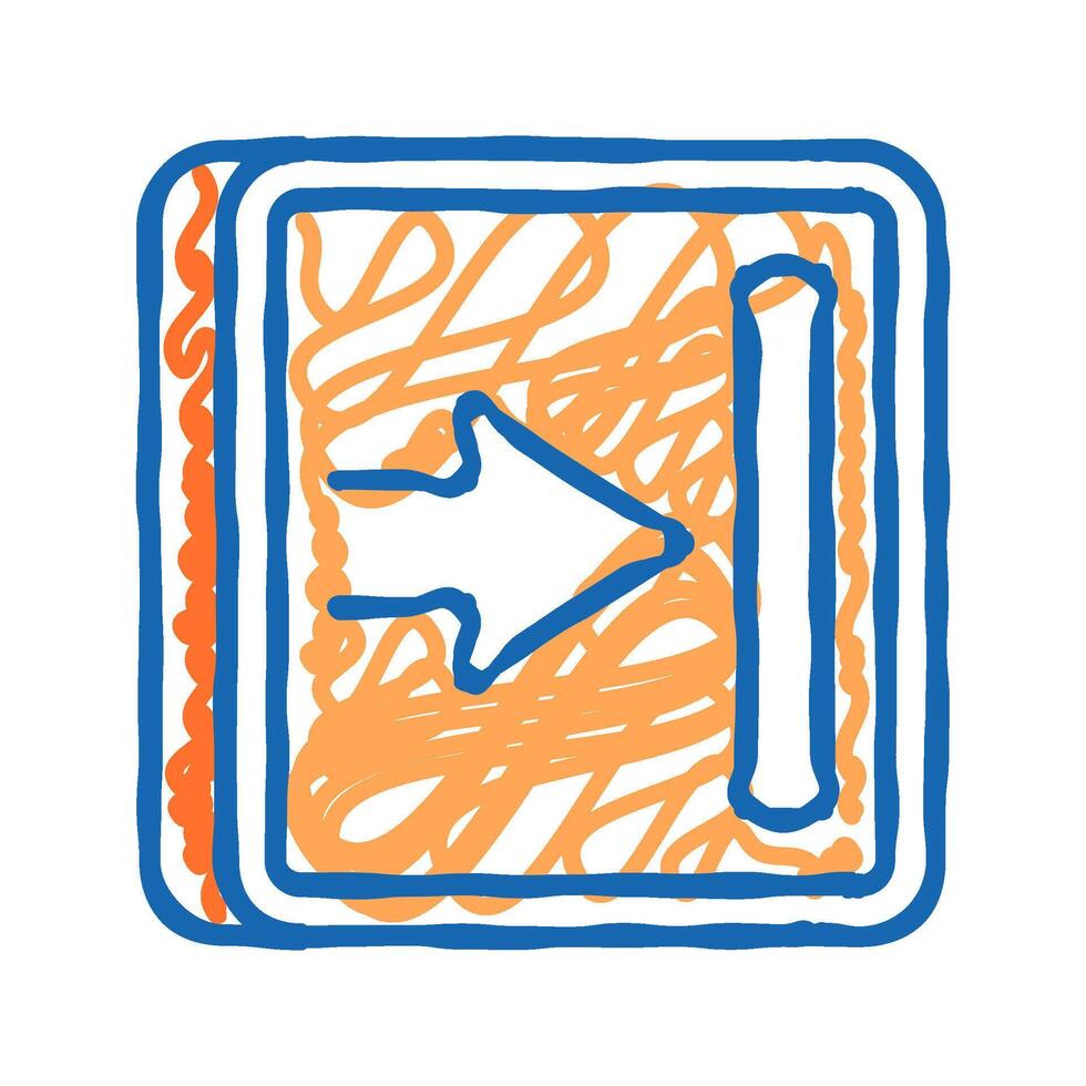 next arrow icon doodle illustration vector
