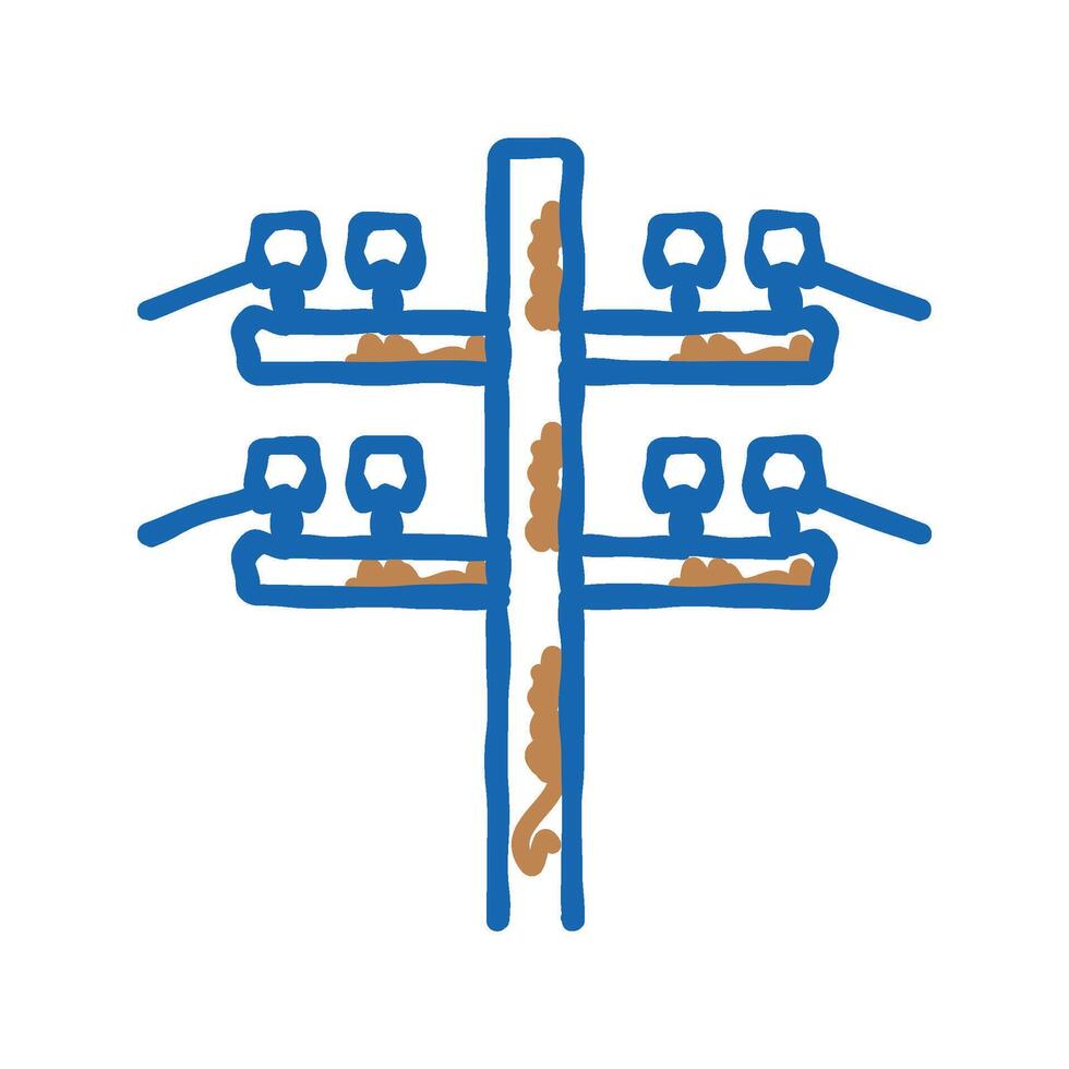 electric utility pole electrical engineer icon doodle illustration vector
