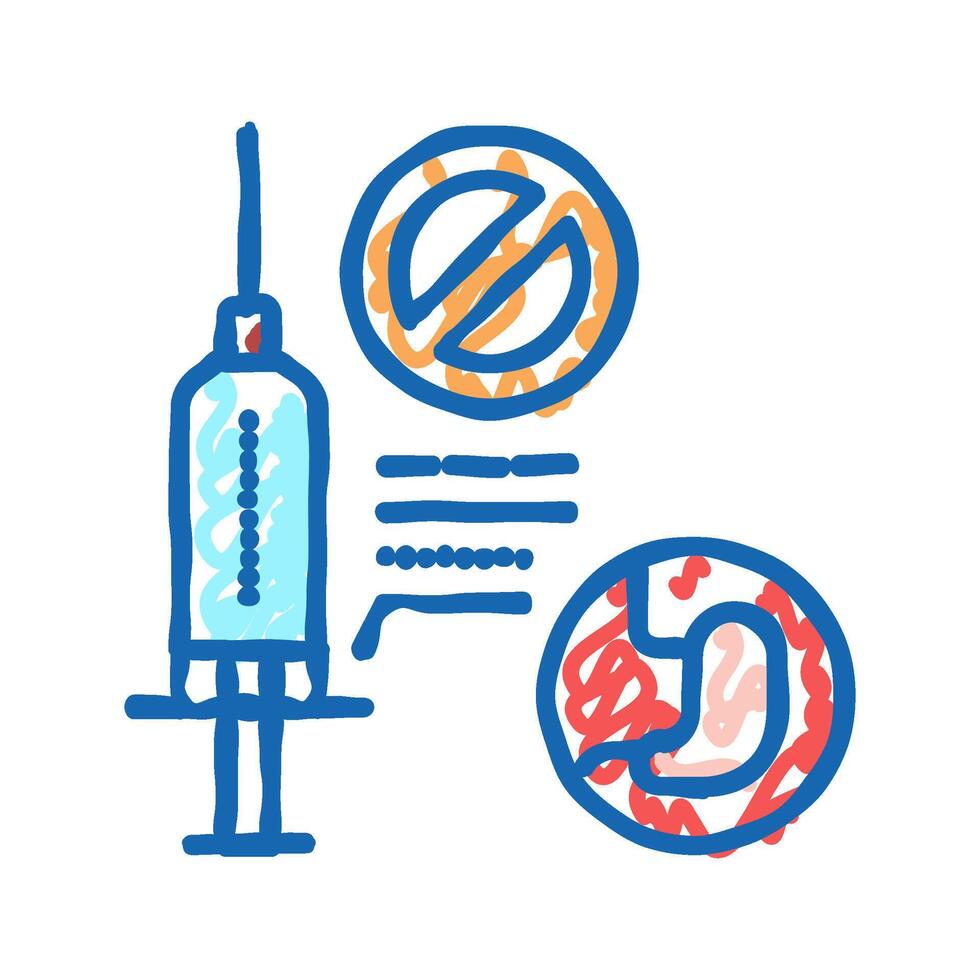 adverse reaction to anesthesia icon doodle illustration vector