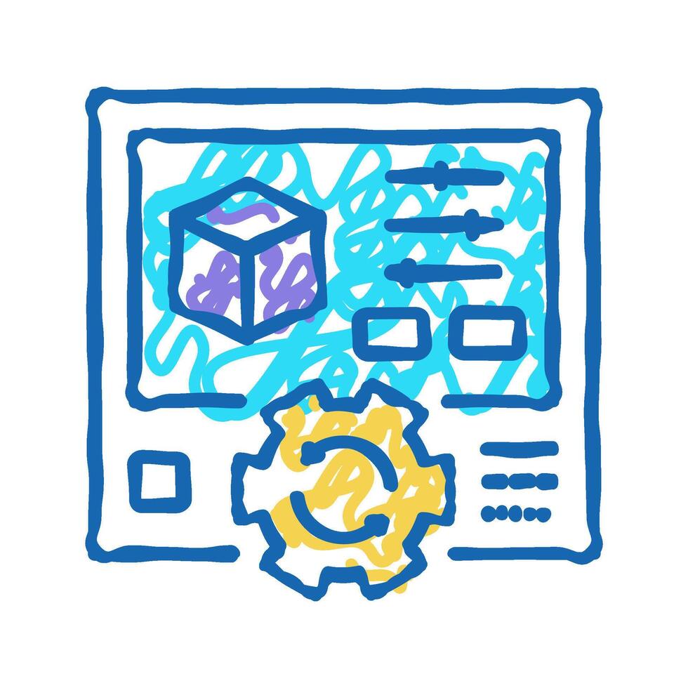 setting ugc icon doodle illustration vector