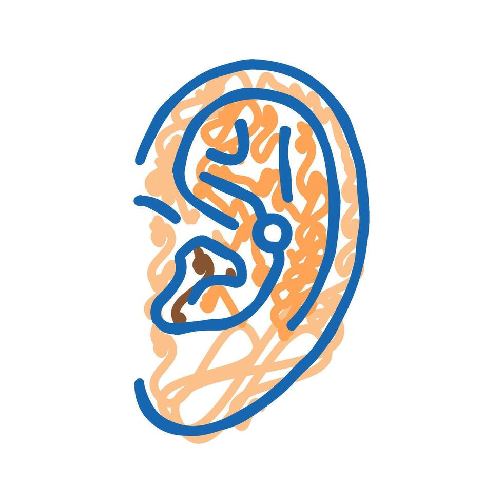 conch piercing earring icon doodle illustration vector
