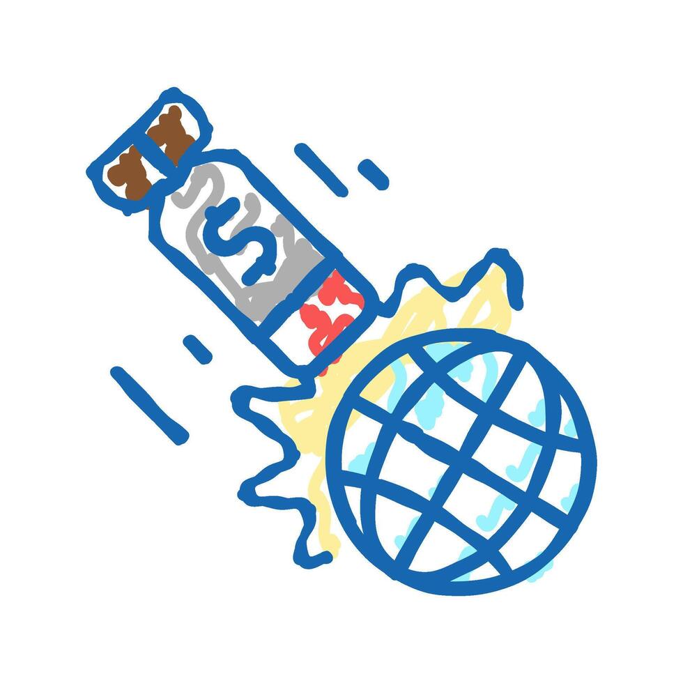war poverty problem icon doodle illustration vector