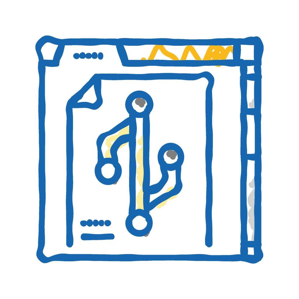version control technical writer icon doodle illustration vector