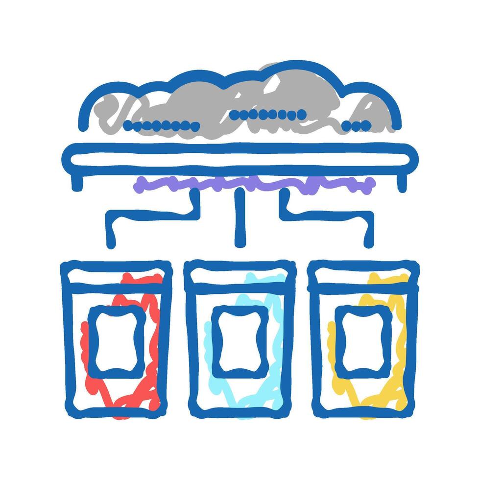 garbage sorting machine icon doodle illustration vector